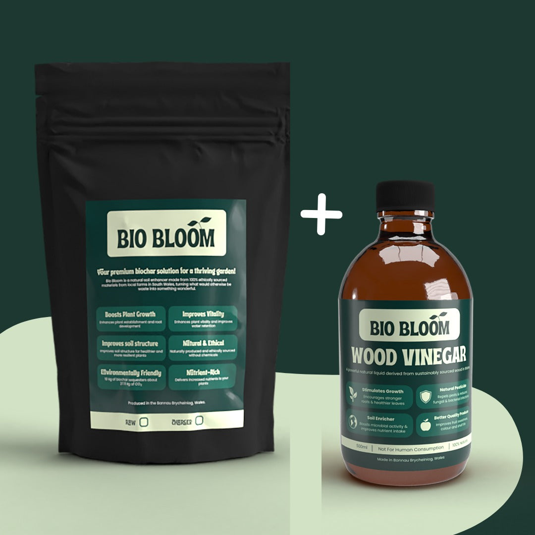 Raw Biochar & Wood Vinegar Combo - Boost Your Garden Soil Naturally